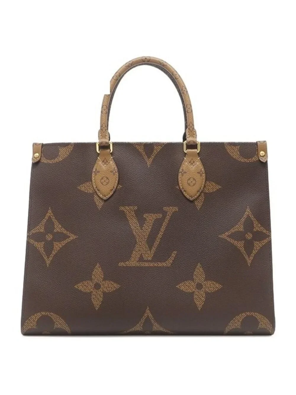 Louis Vuitton Tote On The Go MM Monogram Canvas Reverse Gold Handbag